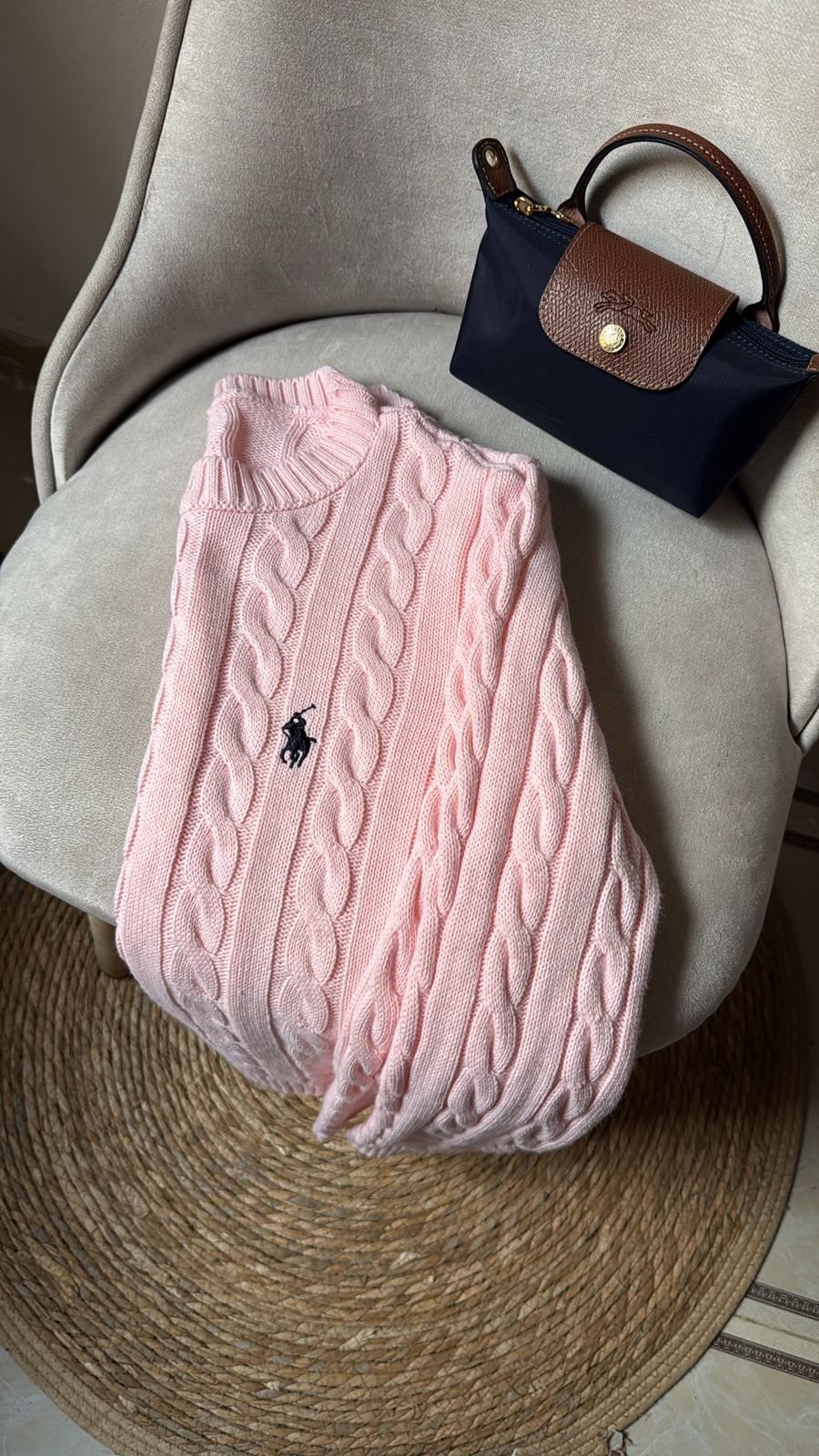 Cable Knit Polo Sweater