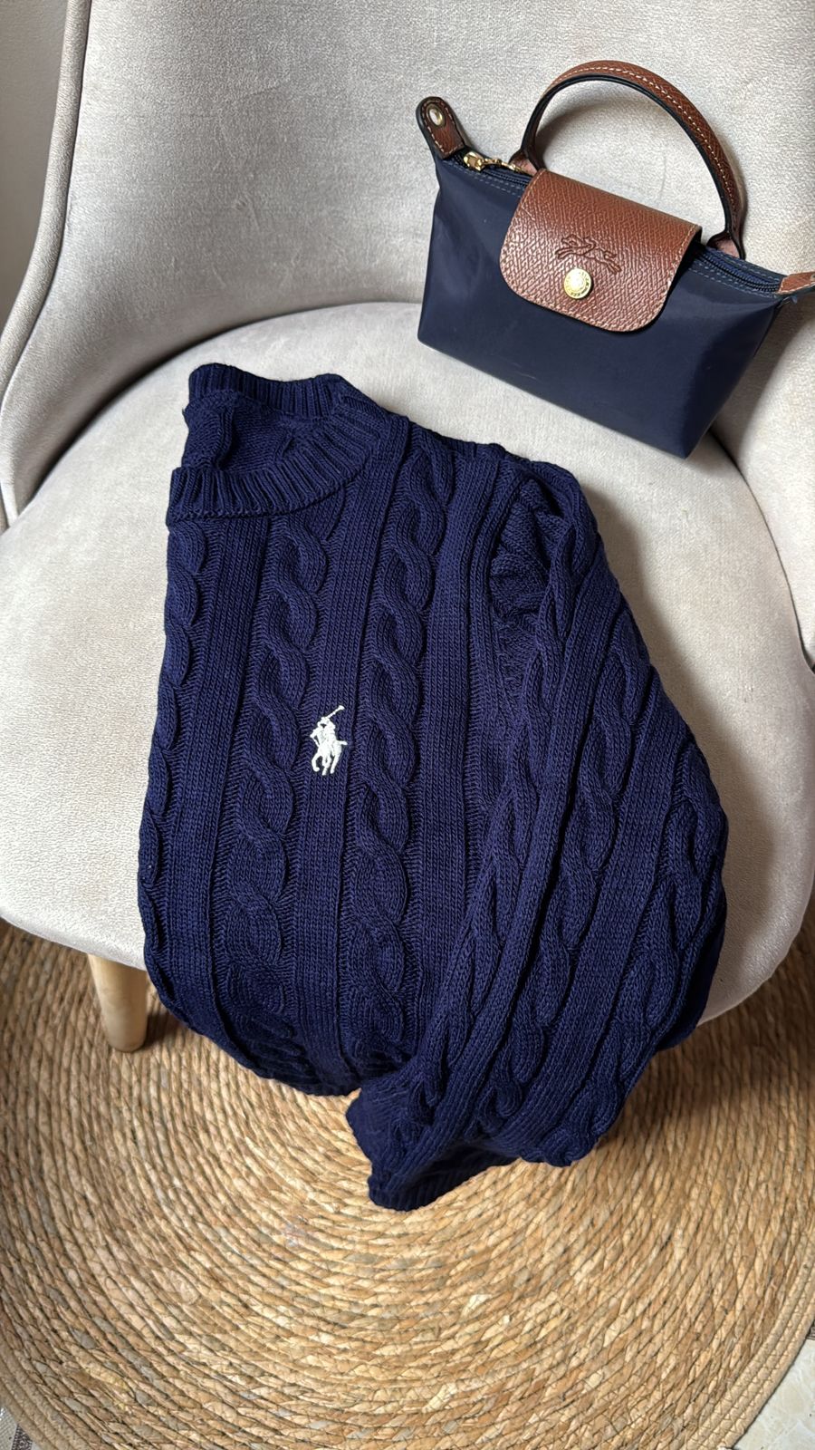Cable Knit Polo Sweater