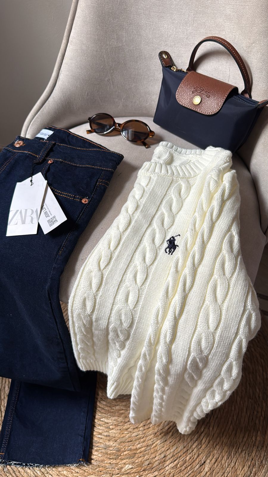 Cable Knit Polo Sweater