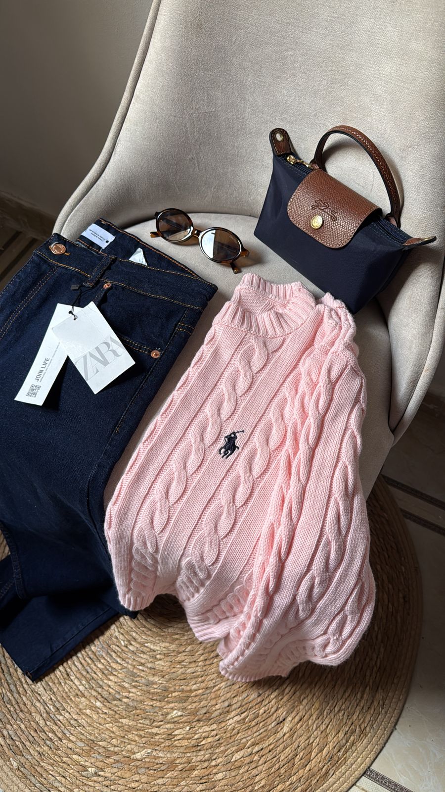 Cable Knit Polo Sweater