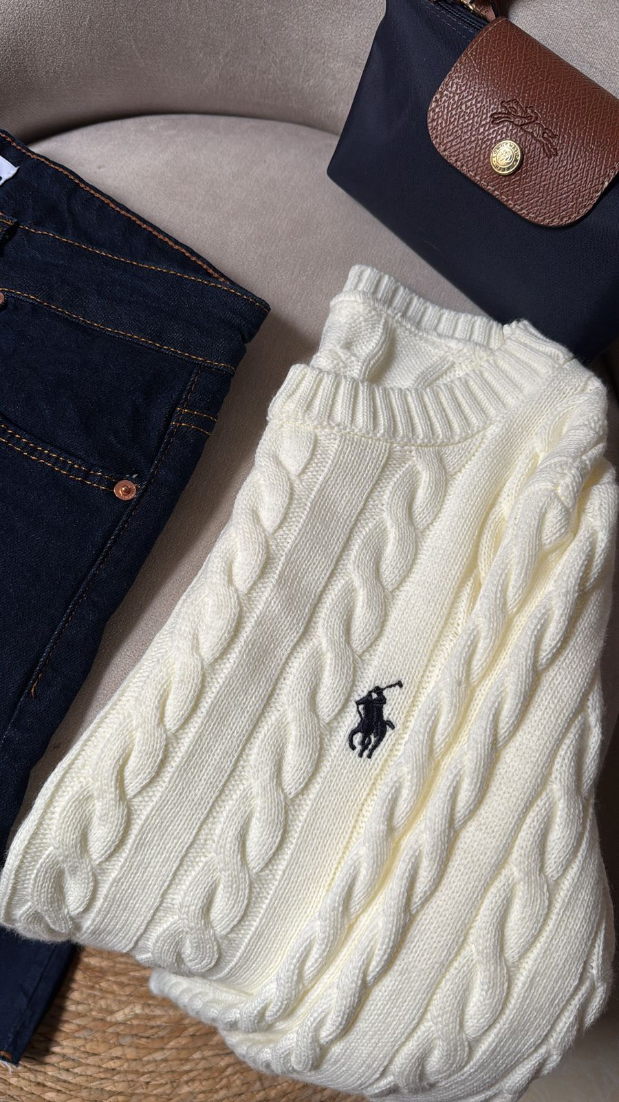 Cable Knit Polo Sweater