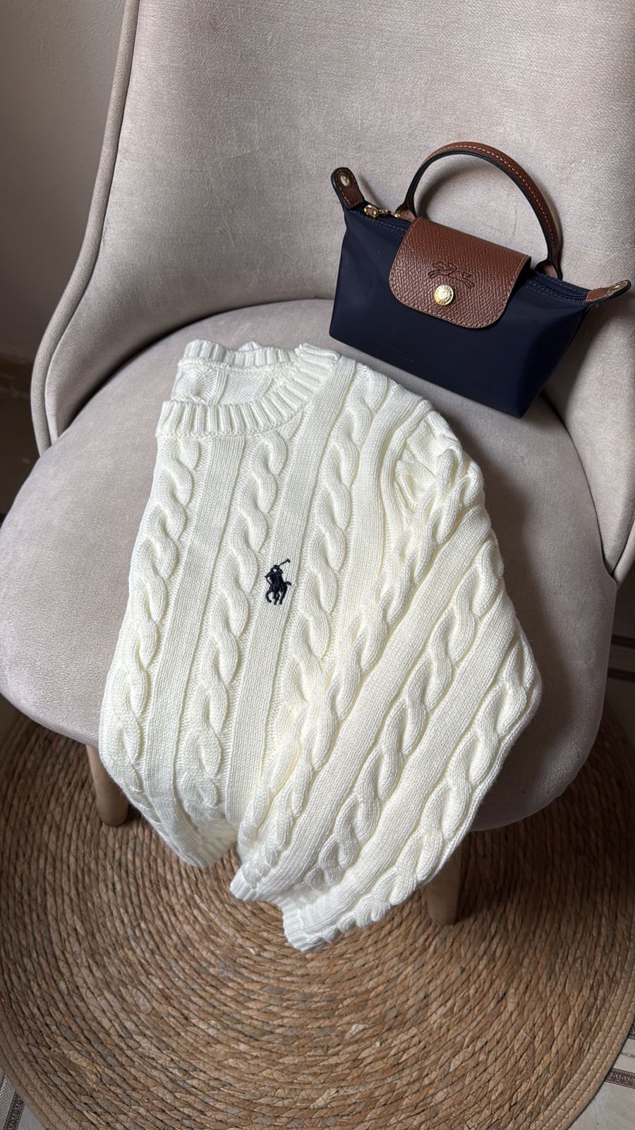Cable Knit Polo Sweater